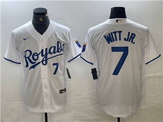 Kansas City Royals #7 Bobby Witt Jr. White Limited Jersey