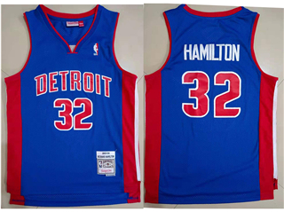 Detroit Pistons #32 Richard Hamilton 2003-04 Blue Hardwood Classics Jersey