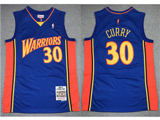 Golden State Warriors #30 Stephen Curry 2009-10 Blue Hardwood Classics Jersey