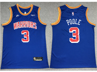 Golden State Warriors #3 Jordan Poole 2021-22 Blue Classic Edition Swingman Jersey