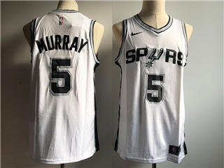 San Antonio Spurs #5 Dejounte Murray White Swingman Jersey