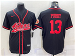 San Francisco 49ers #13 Brock Purdy Black Baseball Cool Base Jersey