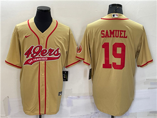 San Francisco 49ers #19 Deebo Samuel Gold Baseball Cool Base Jersey