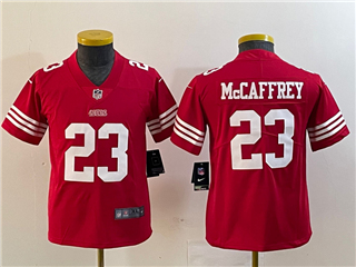 San Francisco 49ers #23 Christian McCaffrey Youth 2022 Red Vapor Limited Jersey