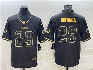 San Francisco 49ers #29 Talanoa Hufanga Black Gold Vapor Limited Jersey