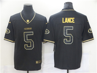 San Francisco 49ers #5 Trey Lance Black Gold Vapor Limited Jersey