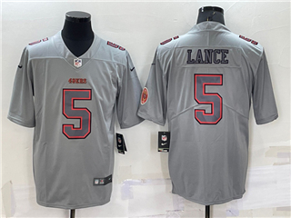 San Francisco 49ers #5 Trey Lance Gray Atmosphere Fashion Limited Jersey