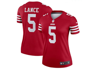 San Francisco 49ers #5 Trey Lance Women's Red Vapor Limited Jersey