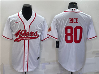 San Francisco 49ers #80 Jerry Rice White Baseball Cool Base Jersey