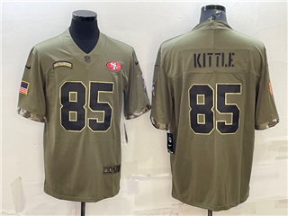 San Francisco 49ers #85 George Kittle 2022 Olive Salute To Service Limited Jersey