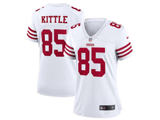 San Francisco 49ers #85 George Kittle Women's White Vapor Limited Jersey