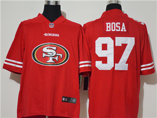 San Francisco 49ers #97 Nick Bosa Red Team Big Logo Vapor Limited Jersey