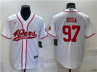 San Francisco 49ers #97 Nick Bosa White Baseball Cool Base Jersey