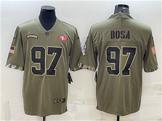 San Francisco 49ers #97 Nick Bosa 2022 Olive Salute To Service Limited Jersey