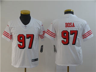 San Francisco 49ers #97 Nick Bosa Youth White Color Rush Limited Jersey