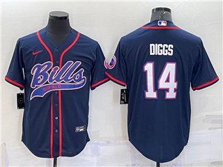 Buffalo Bills #14 Stefon Diggs Navy Baseball Cool Base Jersey