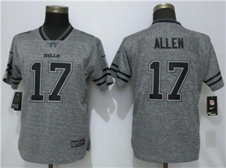 Buffalo Bills #17 Josh Allen Women's Gray Gridiron Gray Limited Jersey