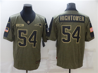 New England Patriots #54 Dont'a Hightower 2021 Olive Salute To Service Limited Jersey