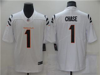 Cincinnati Bengals #1 Ja'Marr Chase 2021 White Vapor Limited Jersey