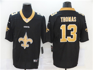 New Orleans Saints #13 Michael Thomas Black Team Big Logo Vapor Limited Jersey