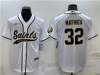 New Orleans Saints #32 Tyrann Mathieu White Baseball Cool Base Jersey