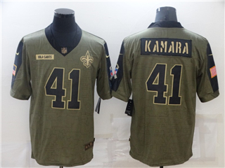 New Orleans Saints #41 Alvin Kamara 2021 Olive Salute To Service Limited Jersey