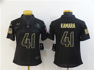 New Orleans Saints #41 Alvin Kamara 2020 Women's Black Salute To Service Limited Jersey