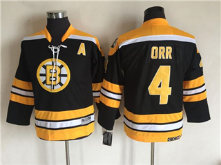 Boston Bruins #4 Bobby Orr Youth Vintage CCM Black Jersey