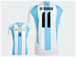 Argentina 2024 Home Blue/White Soccer Jersey with #11 di Maria Printing